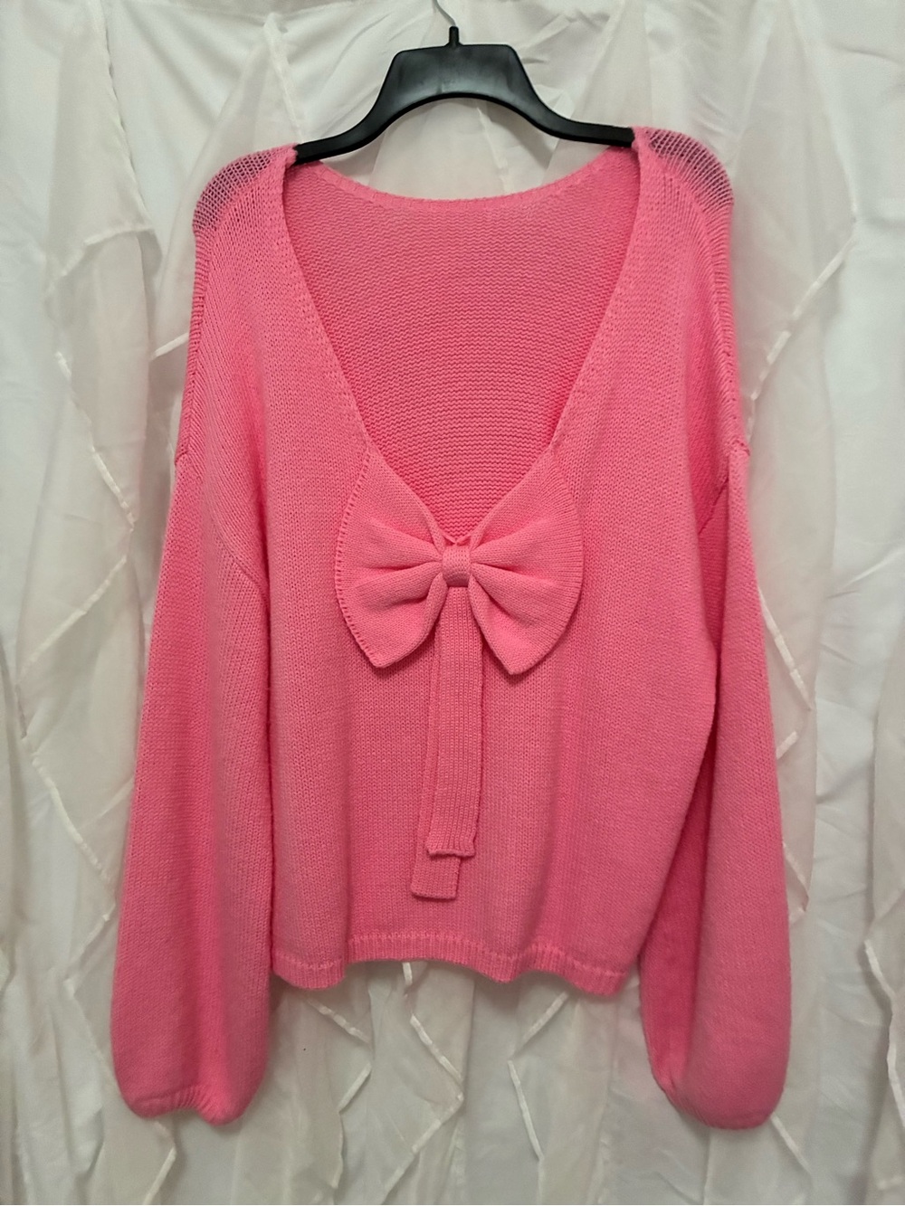 Pink Women's Bow-Back Sweater